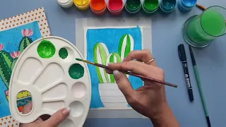 Видеоурок по Изо для детей начальных классов. Натюрморт" Малютка кактус"