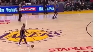 Lebron James let’s ball roll out of bounds and Kyle kuzma was laughing