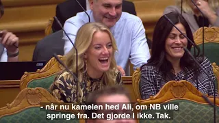 Danish PM makes parliament laugh!