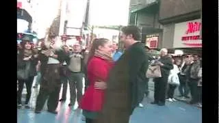 Beautiful Flash Mob Proposal in Times Sq, Carras and Dina