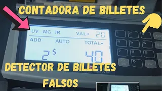 detector de billetes falsos 💵contadora de billetes🖨️como usar detector de dólares falsos💵2024