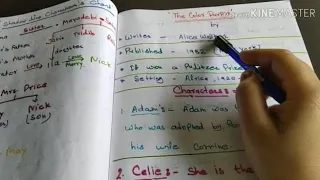 A. The color purple short Hindi & eng. Summary, characters, analysis full explanation ।Alice walker