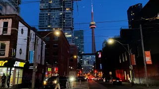 Downtown Toronto Evening Walk (Long Version, No Music) - April 13, 2024 - Toronto, Ontario, Canada