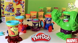 Play Doh CAN HEADS MARVEL Smashdown Hulk Featuring Iron Man, Spiderman, Venom, Captain America