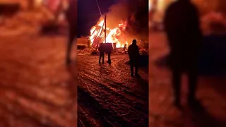 Опубликовано видео пожара после взрыва газа в Елани