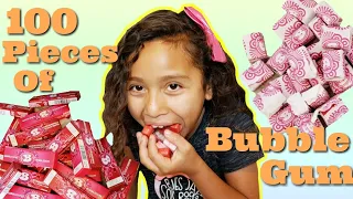 100 Pieces of Bubblicious Bubblegum Challenge!!