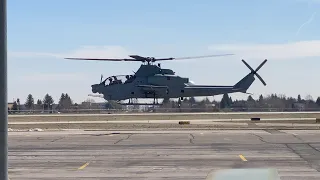 Two AH-1Z Vipers Startup and Takeoff from Cheyenne Regional Airport