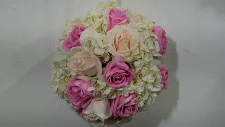 How to make kissing ball with roses and hydrangea