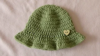 VERY EASY simple crochet baby sun hat tutorial - summer baby hat