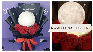 Cómo hacer un RAMO DE LUNA y Rosas eternas // Bouquet LUNA DE LUZ accesible