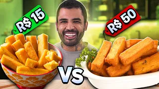 POLENTA FRITA DE 50 REAIS VS 15 REAIS! CARO VS BARATO - ANGU DE RICO