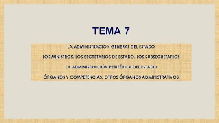 Tema 7 Estructura de un ministerio  Administracion Central y Periferica