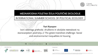 Yuri Kazepov: The green transition challenge: inequalities and justice in housing