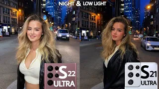 Samsung Galaxy S22 ULTRA VS Samsung Galaxy S21 Ultra Low Light Mode Camera Test