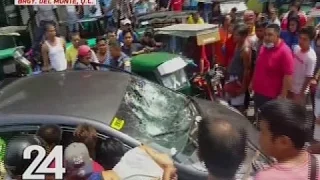 24 Oras: Driver ng kotse, hinabol at pinagbabato matapos takasan ang mga nabangga niya