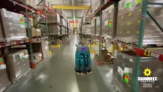 Autonomous Robots Cleaning Warehouses, Tennant T7 AMR