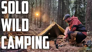 Solo Wild Camping U.K | Lavvu shelter | Folding Wood Fire Stove