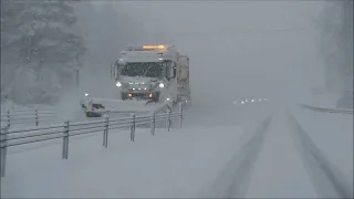 First snowfall of the season in Scandinavia causes havoc on the roads