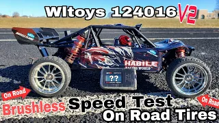 Wltoys 124016 Speed Test (Brushless V2) On Road Tires