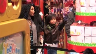 Willow Smith at Hamleys toy store playing with toys london, UK