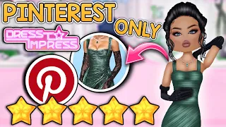 USING the FIRST OUTFIT ON PINTEREST in DRESS to IMPRESS || ROBLOX