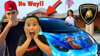 PICKING UP my son from SCHOOL in a LAMBORGHINI!