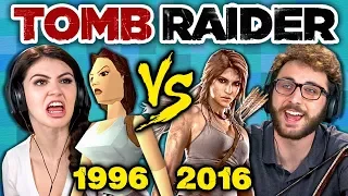 TOMB RAIDER ORIGINAL GAME vs TODAY (1996 vs 2016) (Teens React: Gaming)