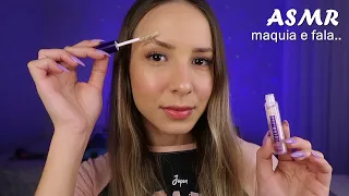 ASMR - ME MAQUIANDO E RESPONDENDO PERGUNTINHAS!