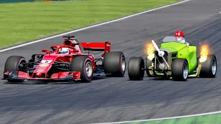 Ferrari F1 2018 vs AirPlane Car - Monza