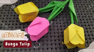 Tutorial Membuat Origami Bunga Tulip Mini Mudah || Tulip Flower - Paper Craft