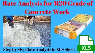 Rate Analysis for M20 grade of Concrete/ M20 grade of concrete ka rate analysis kaise Kiya jata hai|