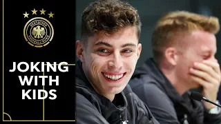 Reus, Havertz & Gnabry can't stop laughing at kids press conference