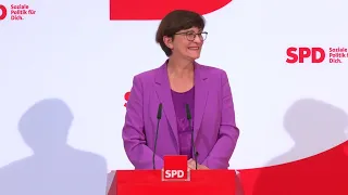 Pressekonferenz mit der SPD-Parteivorsitzenden Saskia Esken