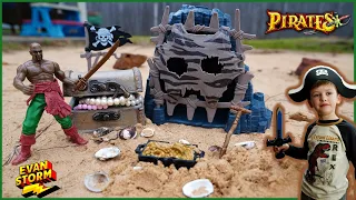 Pirate Toy Adventure! Evan Storm Finds A Pirate’s Treasure Map to Lost Gold!