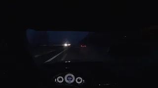 MERCEDES E320 CDI 204HP POV AUTOROUTE THE NIGHT, IN THE SNOW