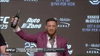 Conor McGregor rips shot with Dana White at UFC 229 Press Conference