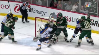 T.J. Oshie wrist shot goal 2-1 St. Louis Blues vs Minnesota Wild April 26 2015 NHL