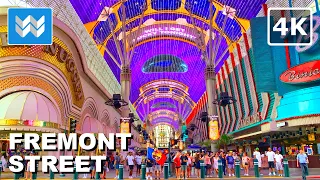 [4K] Fremont Street Experience Las Vegas 2022 Walking Tour & Travel Guide (Before The Flood)