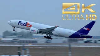 (4K) FedEx Federal Express Boeing 777-FHT N883FD departure at Munich Airport MUC EDDM