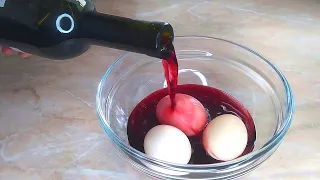 Just pour wine over the eggs !!! You will be shocked by the result !!!