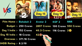 Avatar 2 vs Bahubali 2 vs KGF 2 vs RRR Movies Comparison || Day 15 Collections