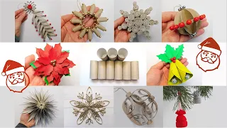 10 Best Xmas DIY Decoration Ideas 🎄 How to Make Pretty Ornaments? Toilet Paper Rolls Christmas Craft