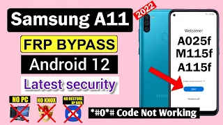 Samsung A11 frp Bypass Android 12 | Samsung A11/M115/A025 frp unlock alliance sheild not working
