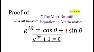 Proof of Euler's Formula Without Taylor Series (Most Beautiful Equation in Math)