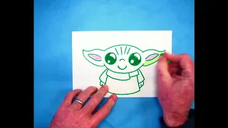 How to Draw Baby Yoda (Grogu) for Kids