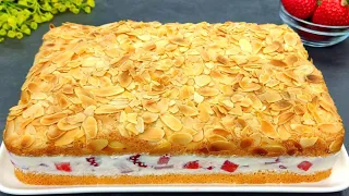 With this cake you will forget all kinds of cakes. Delicious and easy strawberry cake.