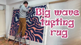 How I made 5x7 feet wave tufting rug in my studio