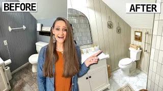 *EXTREME* small BATHROOM MAKEOVER | DIY updates on a budget | BIG REVEAL *before and after*