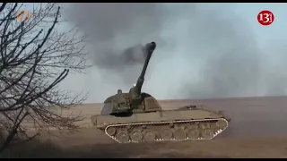 Ukrainian military near Soledar fire German-made howitzer