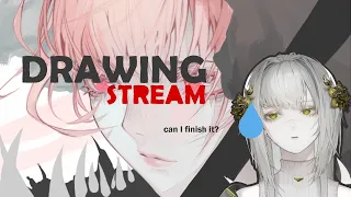 FINALLY Working on Mori Calliope Art?? (Drawing/Chatting Stream #3) | theCecile